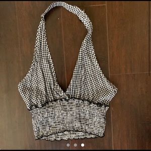 Checkered halter top